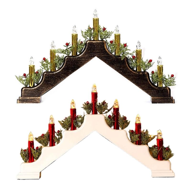 Festival Candle Light Holder for Christmas Decoration Elegant Finish, Double Power Option for Festival Home Holiday