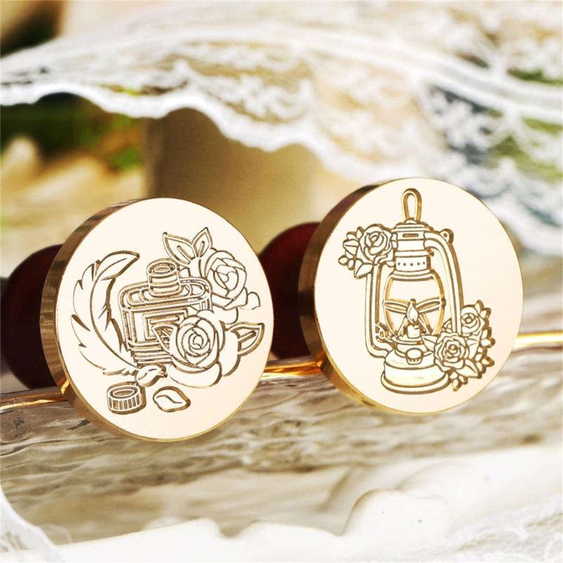 Card Wax Stamp Head Replacement Envelope Sealing Greeting Card Embossed Sealings Wax Stamp Head Brass Sealing Stamp Head
