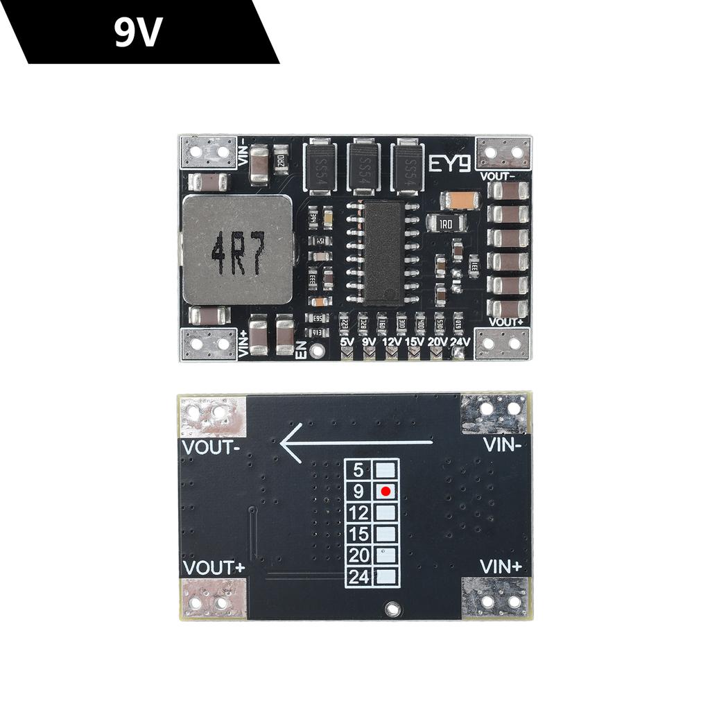 DC-DC 5-15V To 5V/9V/12V/24V Fixed Voltage Output Boost Power Module 5A High-Power Lithium Battery Protect Boost Module
