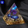 12 Zodiacs Orgone Crystal Pyramid,Amethysts Obsidians Healings Crystals Pyramid Constellations Pyramid for Money Health