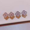 S925 Sterling Silver Needle Four-leaf Clover Stud Earrings Women's Earrings Light Luxury High Sense Earrings Light Luxury High Sense 2026