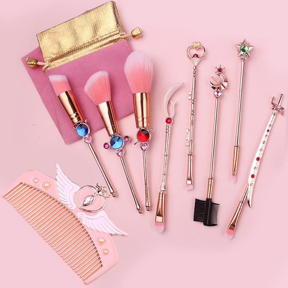 Makeup brush set magical girl style Sailor Moon soft cute cosmetic comb