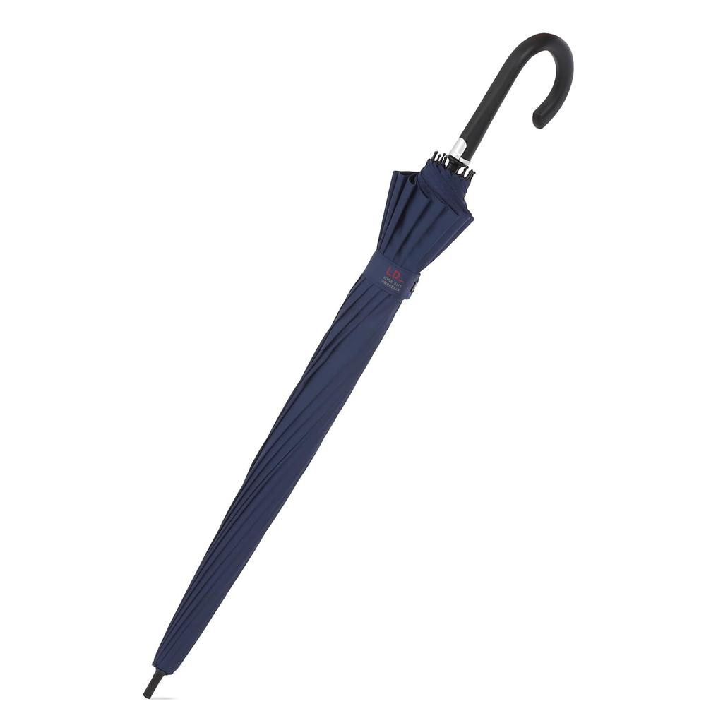 Ogawa 16 Ribs Large Size Long Umbrella Navy One Touch Rib 65cm Diameter 109cm Light and Durable Glass Fiber Ribs Embedded Button Jump Style Japanese