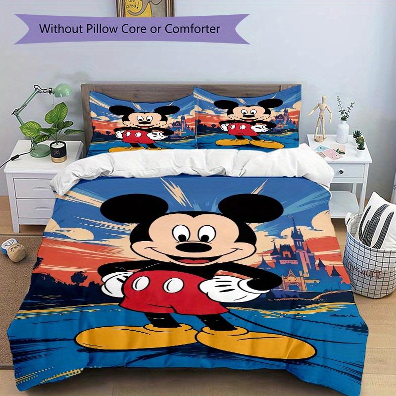 3pcs Mickey Design Disney Bedding Set, Includes Quilt Cover and Pillowcases, Suitable for All Seasons, Machine Washable, Ideal Gift for Fami
