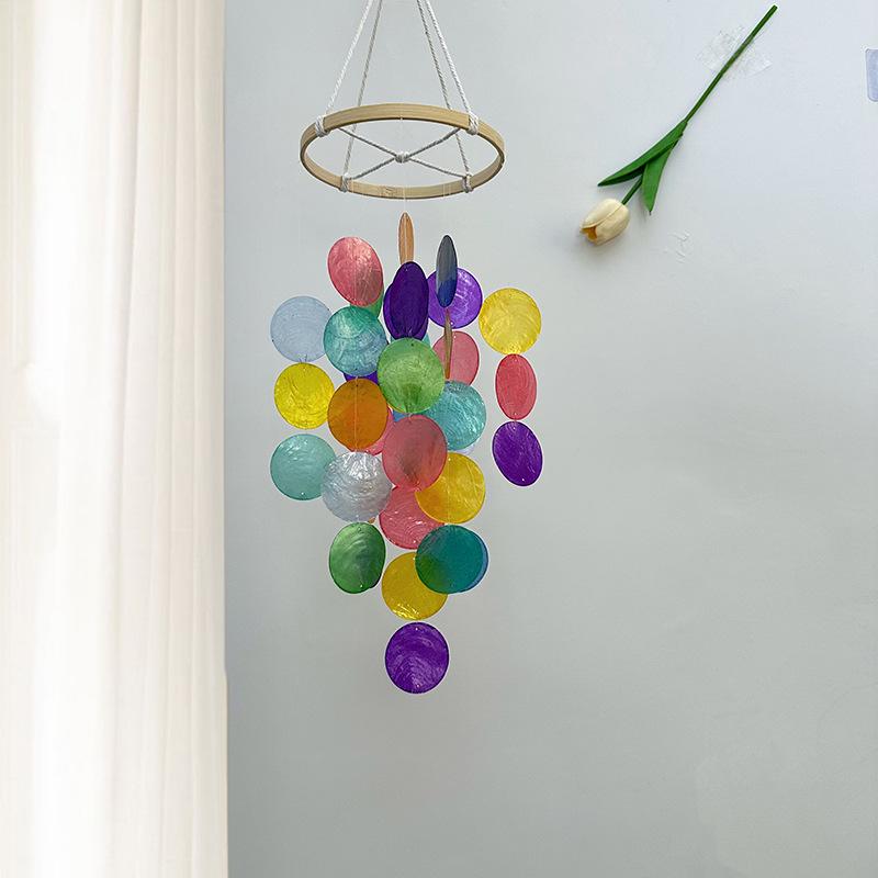 Nordischer Muschel-Windspiel-Anhänger - Handgefertigtes Weiches Dekorations-Ornament und Fotografie-Requisite, Perfektes Geburtstagsgeschenk.