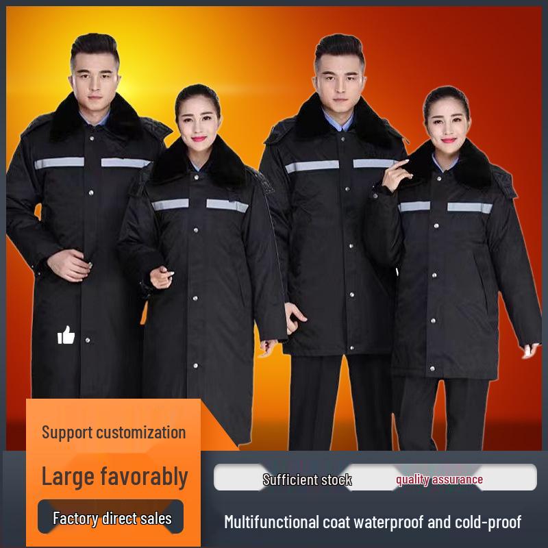 Men's Thickened Cold-Proof Cotton-Padded Military Overcoat – Mid-Length, Multifunctional Workwear Jacket for Labor Protection