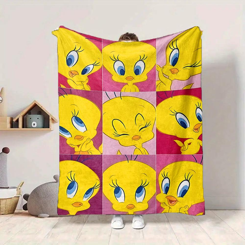 1 Stück Tweety Vogel Decke Leichte Flanell Überwurfdecke für Sofa, Bett, Reisen, Camping, Wohnzimmer, Büro, Couch, Stuhl und Bett