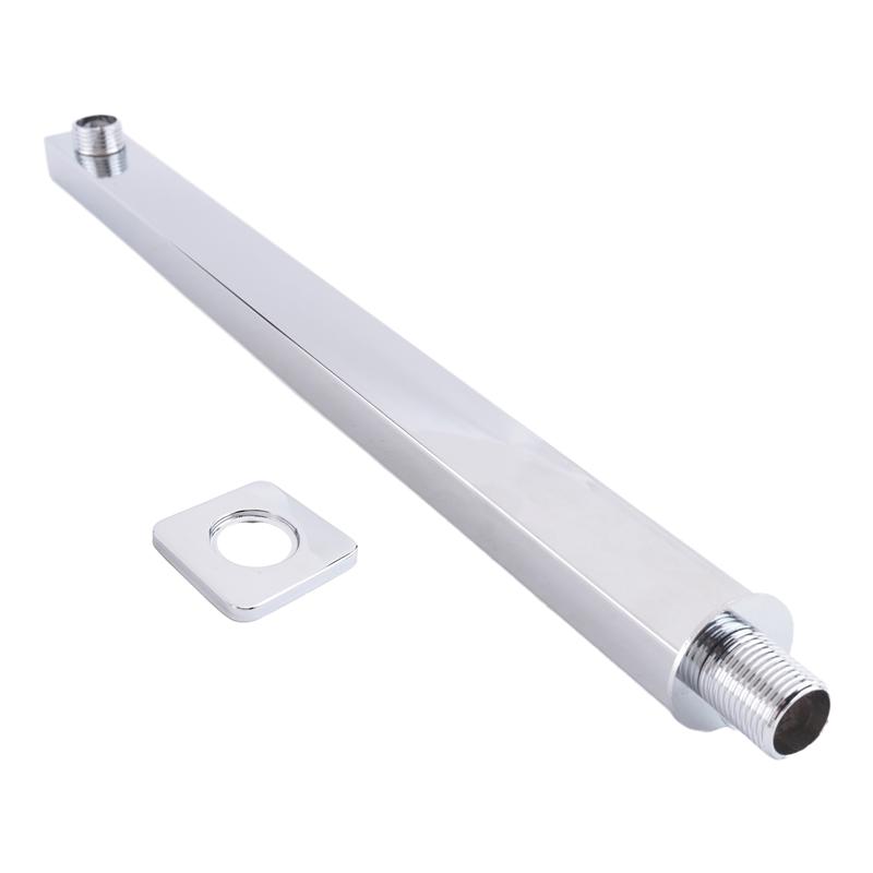 Good-40 Cm Square Shower Arm Extension Arm Wall Mount For Rain Shower Head Shower Rod Rainfall Shower Head Arm Chrome