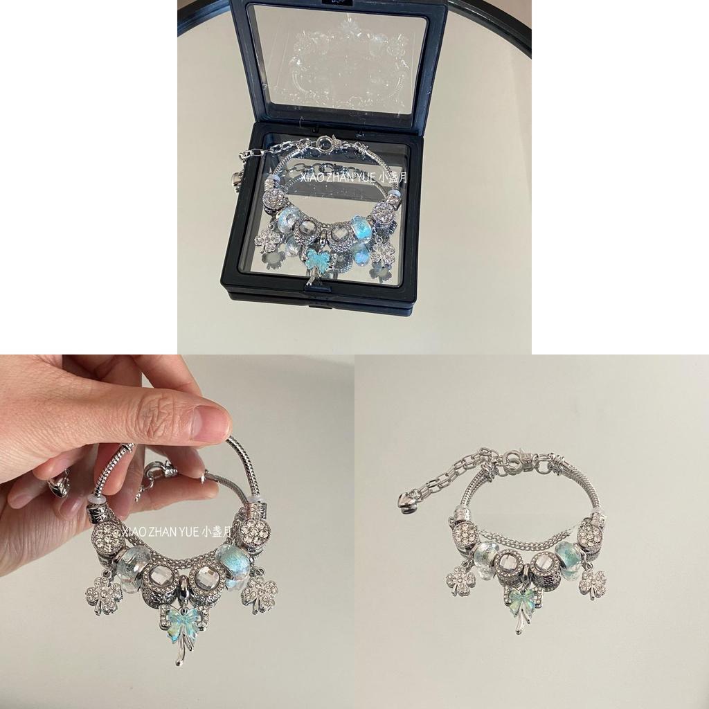 Ladies Bracelet With Electroplated Butterfly Bow And Lucky Clover Design For Summer