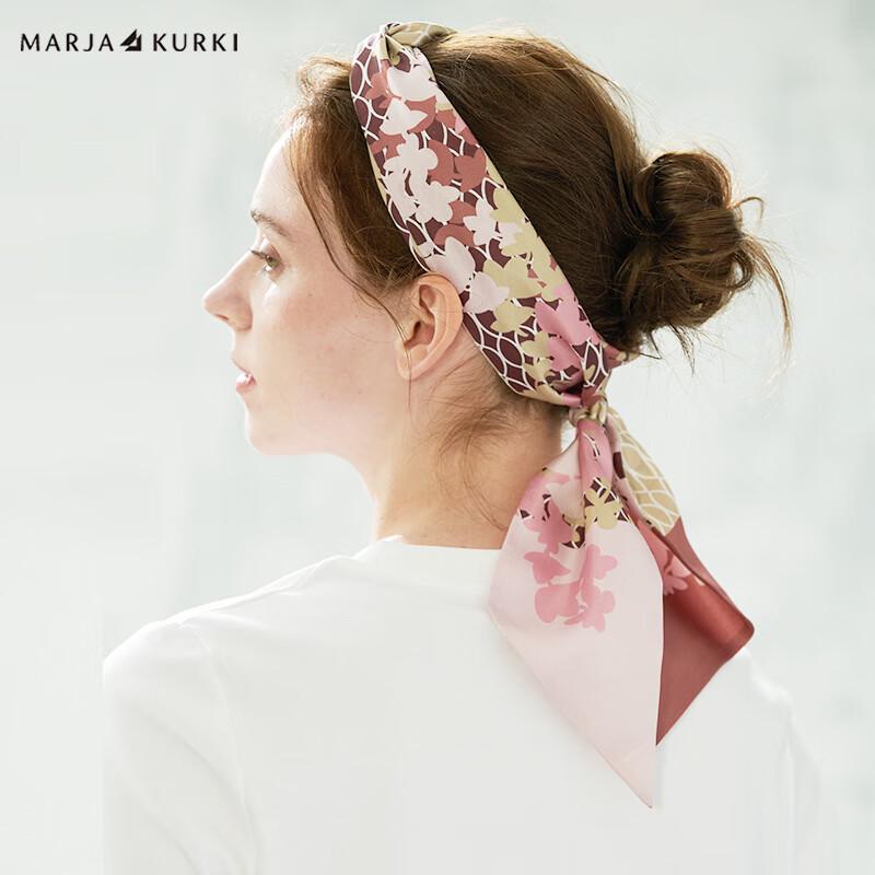 

MARJA KURKI Colorful World Mulberry Silk Scarf 10x180cm