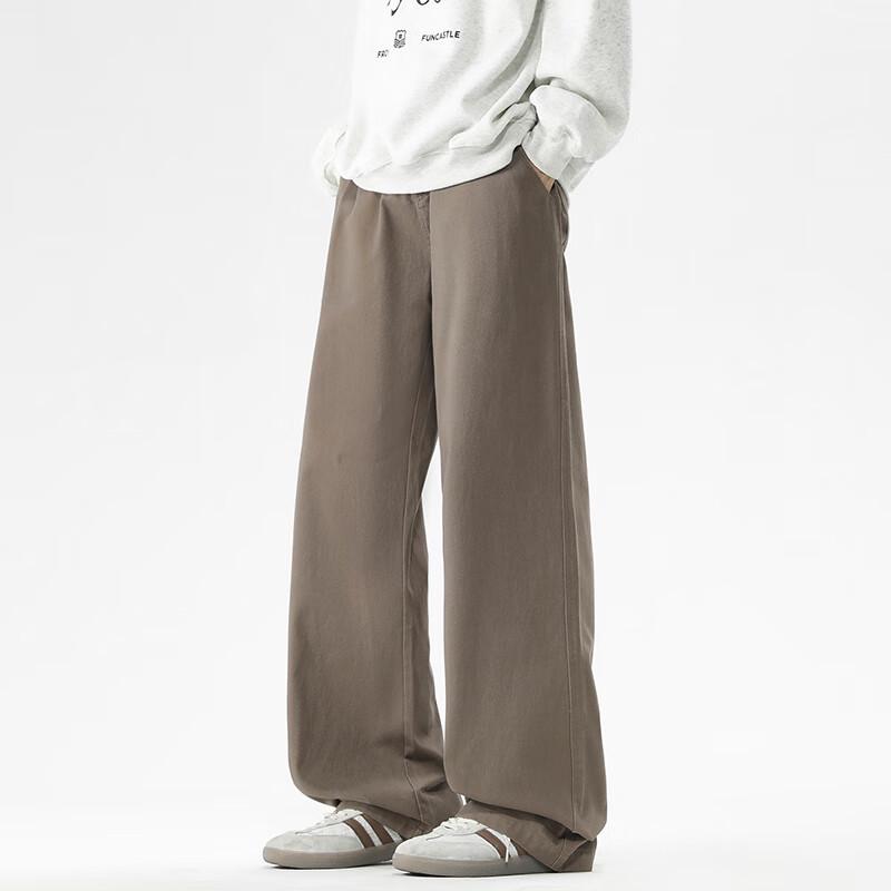 

VUUG 2025 Autumn Men s Japanese Style Pure Cotton Loose Straight-Leg Pants 3XL