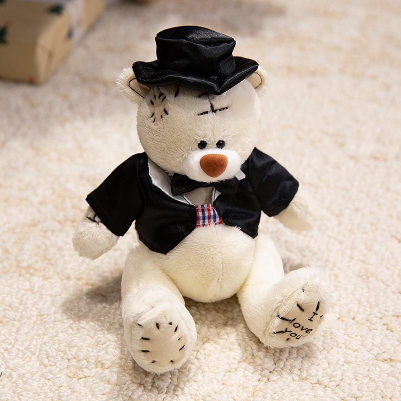 Patch Bear Doll Doctor Bear Doll Bride and Groom Teddy Bear Plush Toy Children's Soothing Doll Gift