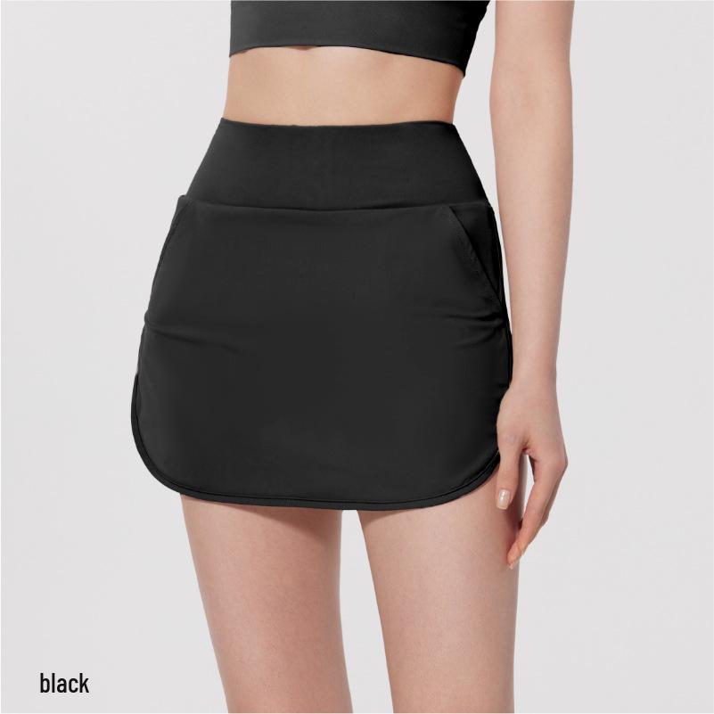 

Женская спортивная юбка миди быстросохнущая с защитой от солнца - Облегающая, закрывающая бедра, для йоги, бега, тенниса и фитнеса Medium чёрный