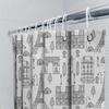 Vintage Parisian Sketch Shower Curtain Featuring Eiffel Tower, Notre Dame Cathedral Arc De Triomphe Black White Decor For Bathro