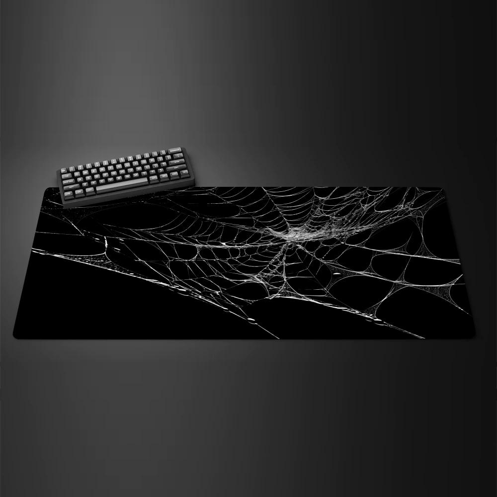 Tappetino Mouse Ragnatela Grande Computer Ufficio Gioco Tavolo Tappetini XXL Gomma Antiscivolo Tastiera Gaming Mousepad Lunghi Tappetini da Scrivania