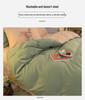 Solid Color Flannel Bedding Set: Bed Sheet, Duvet Cover, Pillowcase - Reactive Print, Three-Piece Set