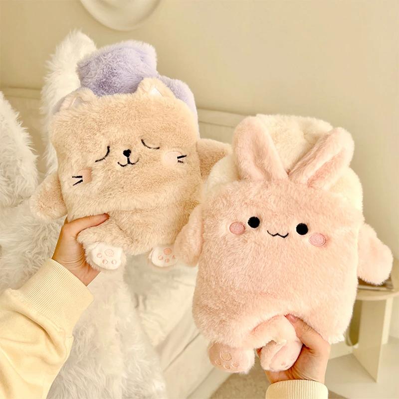Kawaii Hot Water Bags Cute Plush Rubber Hand and Foot Belly Warmer Explosion-proof Hot Water Bottles for Women Period Pain