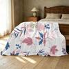 Lightweight Floral Flannel Throw Blanket Soft Warm Cozy, Portable for Home & Car, Decorative Festive Use for Halloween, Christmas & Casual Moments
