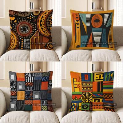 Décoration d'intérieur Motif Géométrique d'Inspiration Africaine Housse de Coussin Housse de Coussin Convient Pour Canapé Chambre Voiture Housse de Coussin