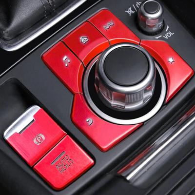 Auto Handbremse Feststellbremse AUTO HOLD & Multimedia-Taste Abdeckung Rahmen Trim Aufkleber für Mazda 3 Axela CX-4 CX-5 LHD