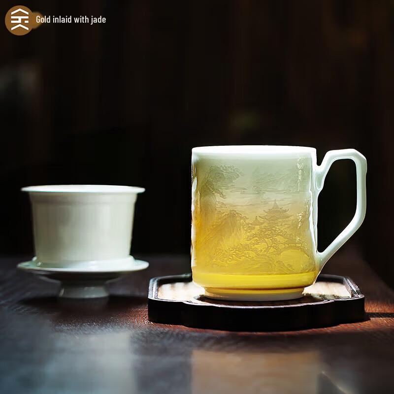 Huang Shou Liang Zisha Teacup with Penglai Fairyland Design