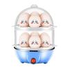 Double Layer Egg Cooker 14 Egg Capacity Hard Boiled Egg Cooker Anti-dry Electric Egg Boiler with 40mL Measuring Cup Steam