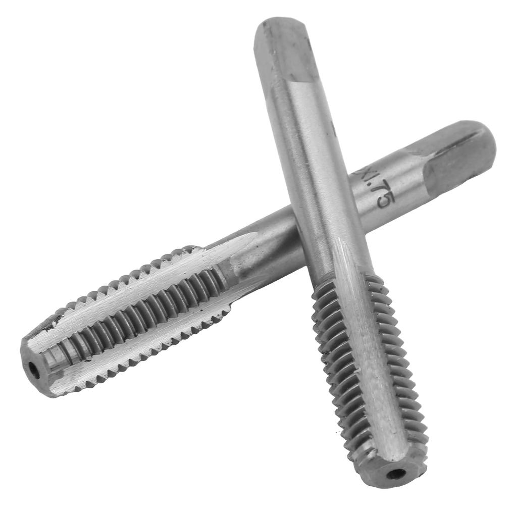 2pcs High Speed Steel   Thread Tap Straight Flutes Thread Tapping Tool Hand Thread Tap