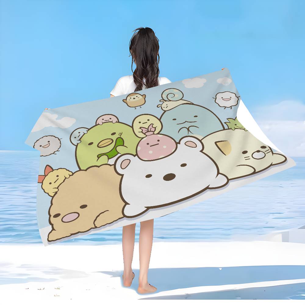 Classic Cartoon S-Sumikkogurashi Bath Towel Microfiber Soft Water Absorbing Breathable For Girl Kids Decorative Cartoon Towel