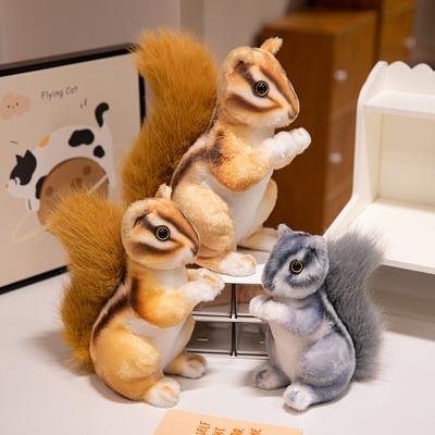 Simulation Squirrel Doll Pet Squirrel Doll Zoo Merchandise Plush Toy Birthday Gift
