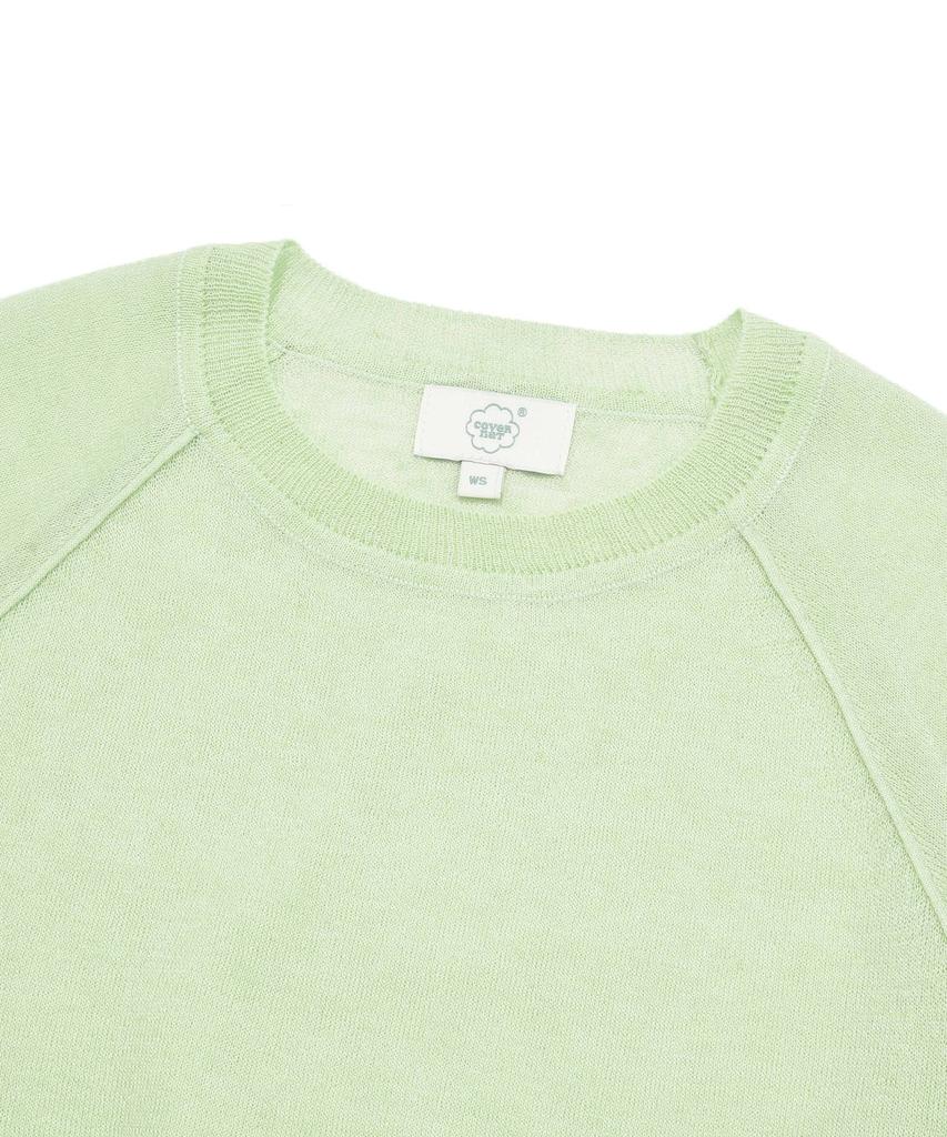 COVERNAT WOMAN Sheer Round Neck Knit Light Lime