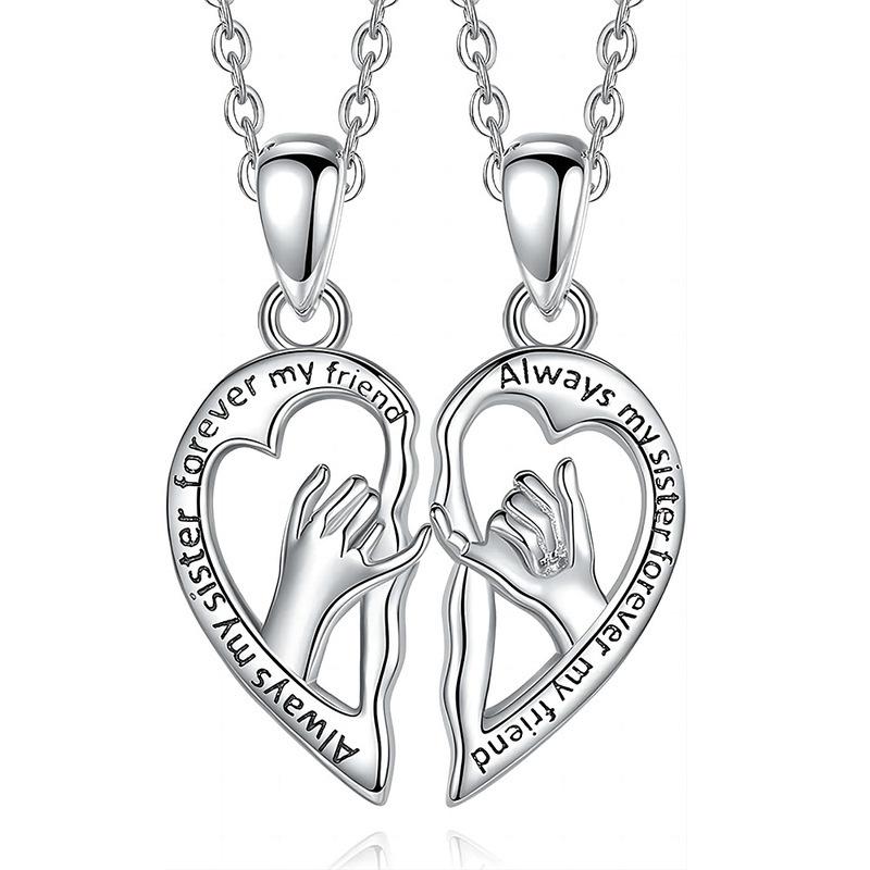 

Design Charming Simple Heart Necklace For Friends And Sisters Made From Quality Alloy