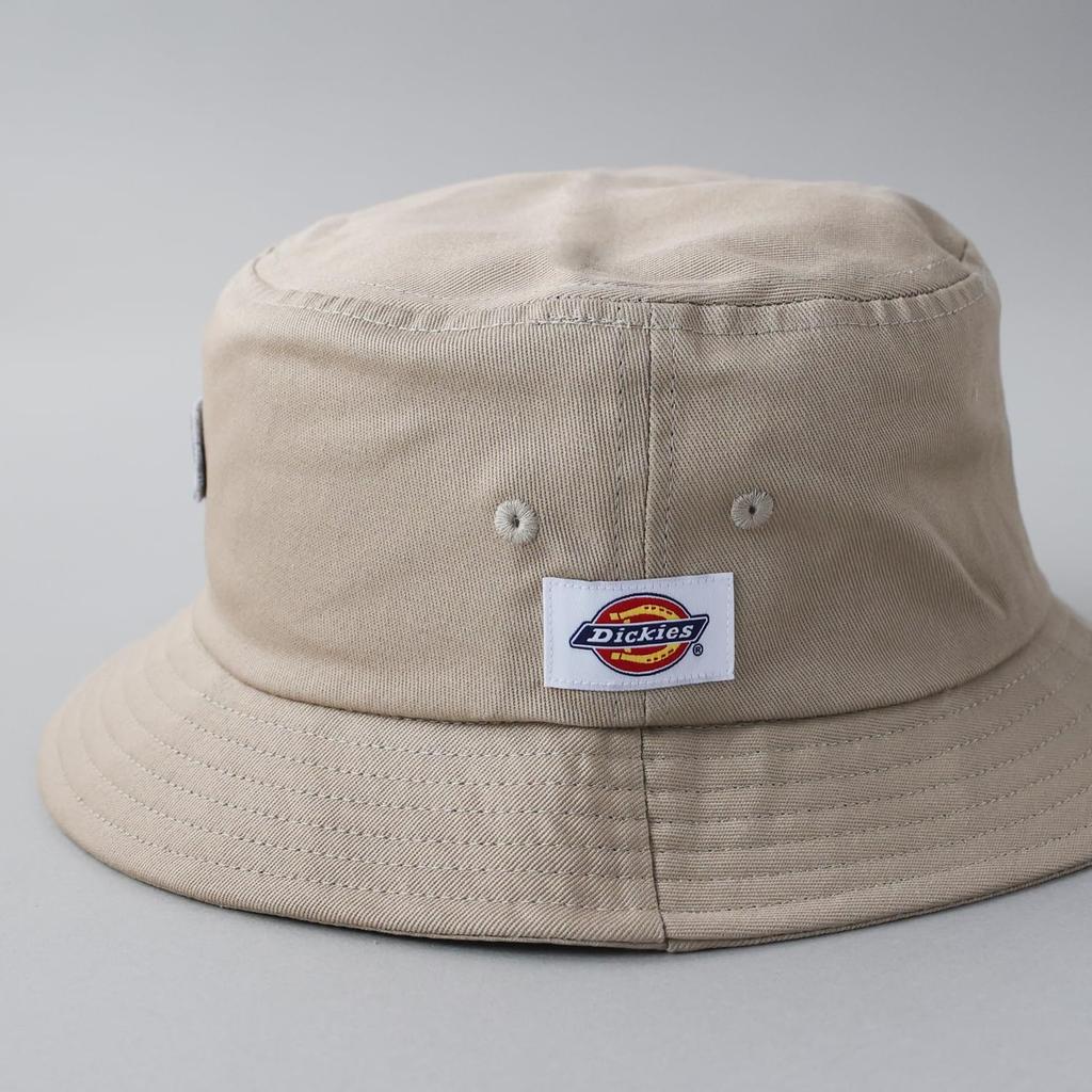 Dickies Twill Bucket Hat Calif Casual Street Black Patch Beige Free Size