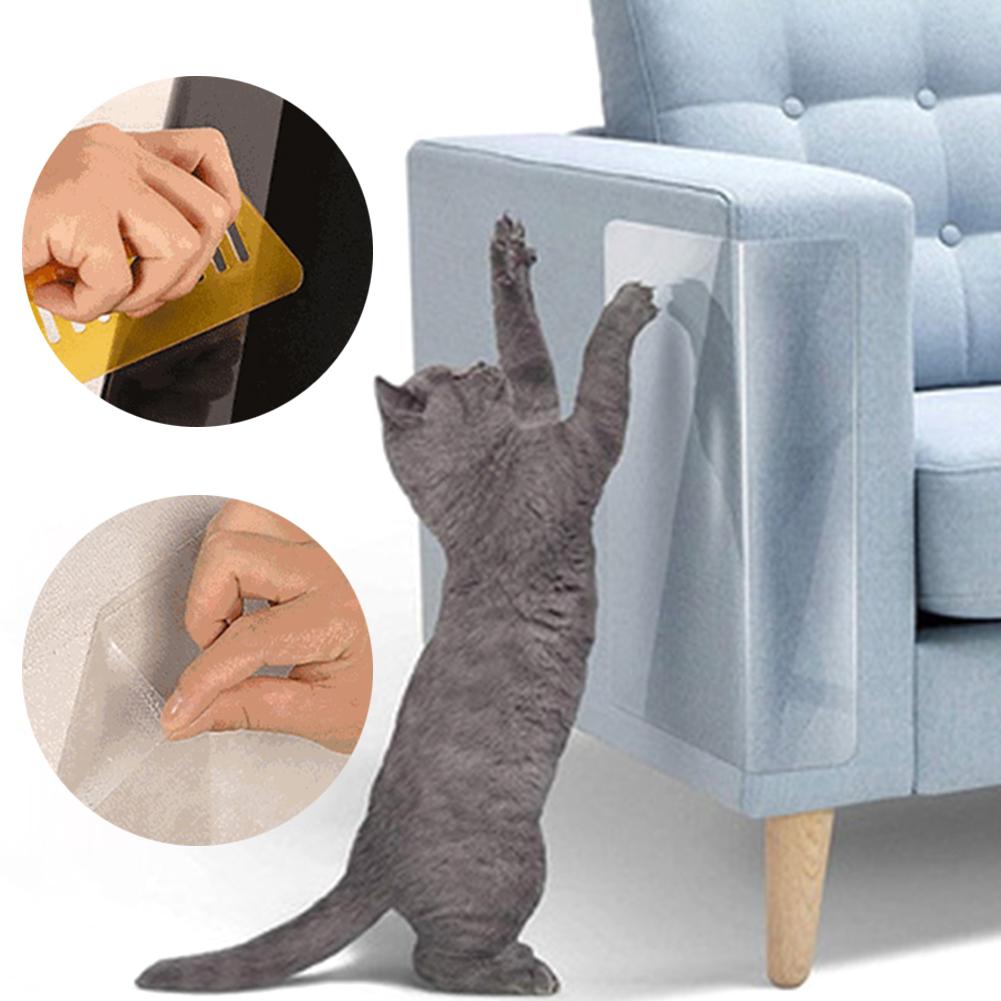 Cat Scratch Protection Film 7.8x117 In Couch Corner Protectors Transparent Self-Adhesive Cat Tape PVC for Furniture Couch Sofa