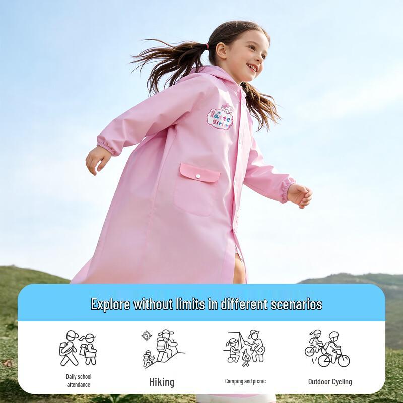 Kids' Lightweight School Rain Poncho with Backpack Slot