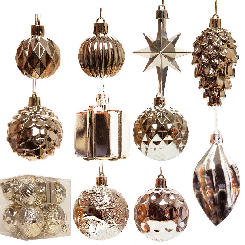 Irregular Shape Christmas Tree Ornaments, Set of 12 Balls for Festive Decor