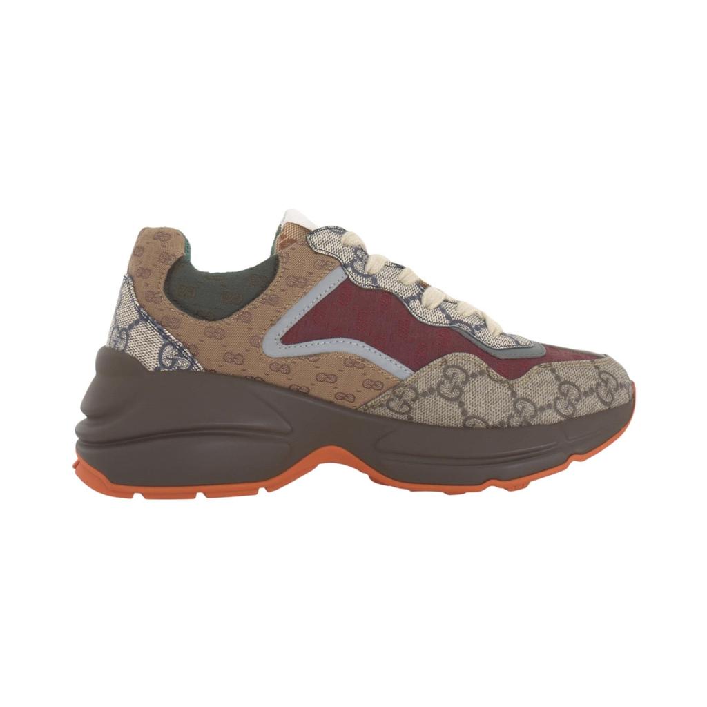 Gucci Rhyton Low Top Chunky Sneakers Women's Brick Red & Brown 620185 99WG0 6060