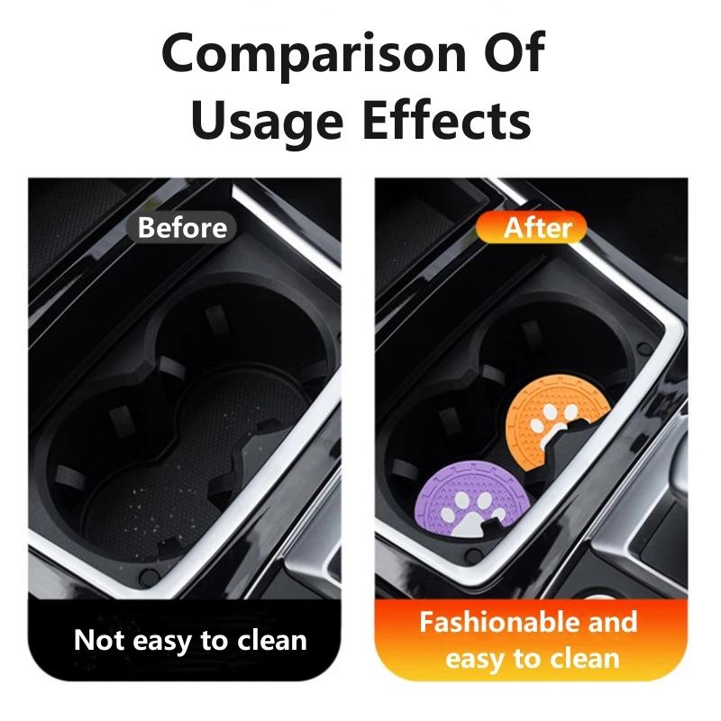 1 Pair Car Coasters Cup Dog paw print Mat Universal Holder Anti Slip Bottle Pad Insert Pads Most Water Cups Car Accessories