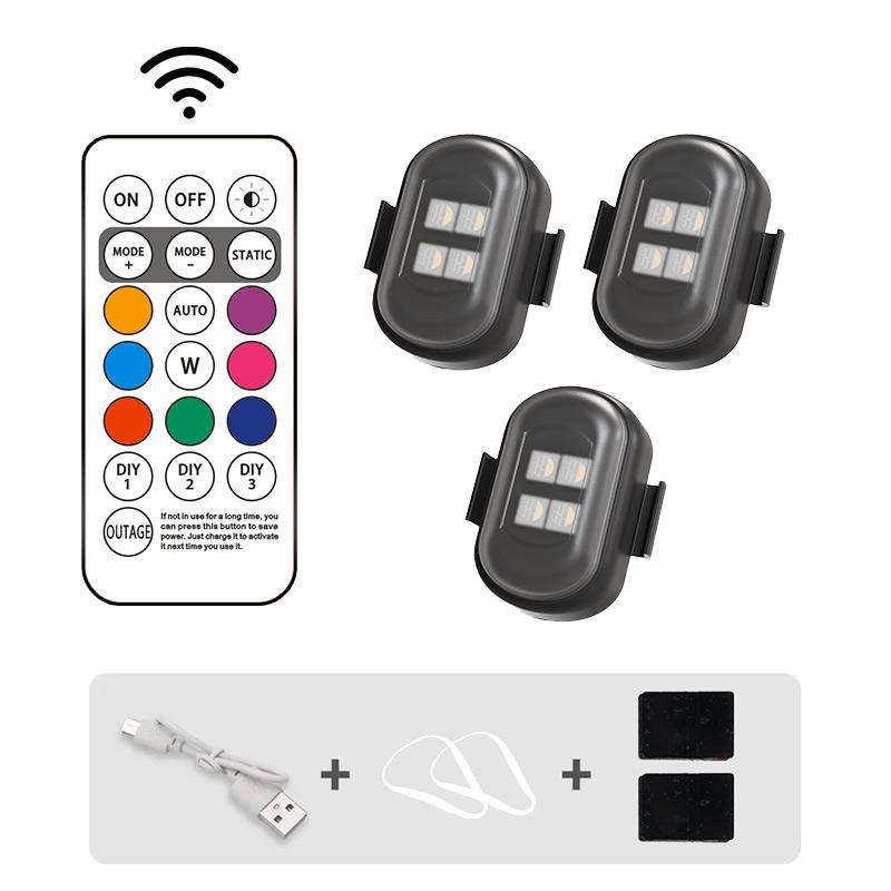 RGB LED Światła Stroboskopowe Samochodowe Motocyklowe LED Migające Pozycyjne Bezprzewodowe Światło Samolot Samolot Helikopter Światła Ostrzegawcze Akcesoria