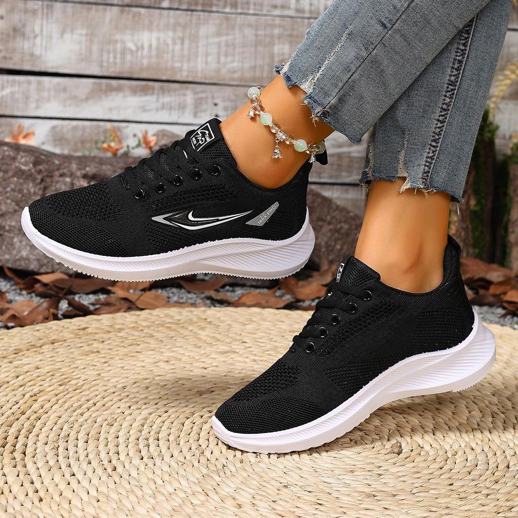 Shoes women's summer new mesh breathable single shoes fashionable lace-up soft sole light outdoor running women