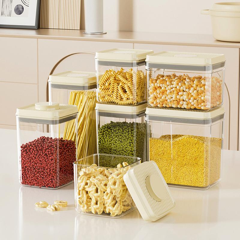 Stackable Airtight Storage Containers Transparent Plastic Food Containers For Kitchen Organization BPA Free Pantry Storage For C