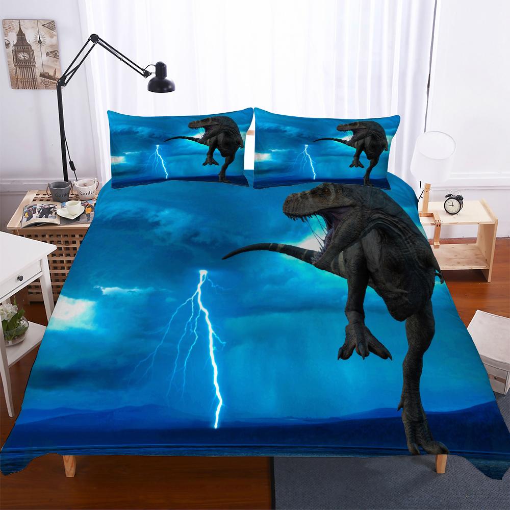 Bedclothes Wholesale Bedding-set-3d HD Animal Dinosaur Eyes Duvet Cover Set Dark Green Bedding Cover Dinosaur Bedset High-grade