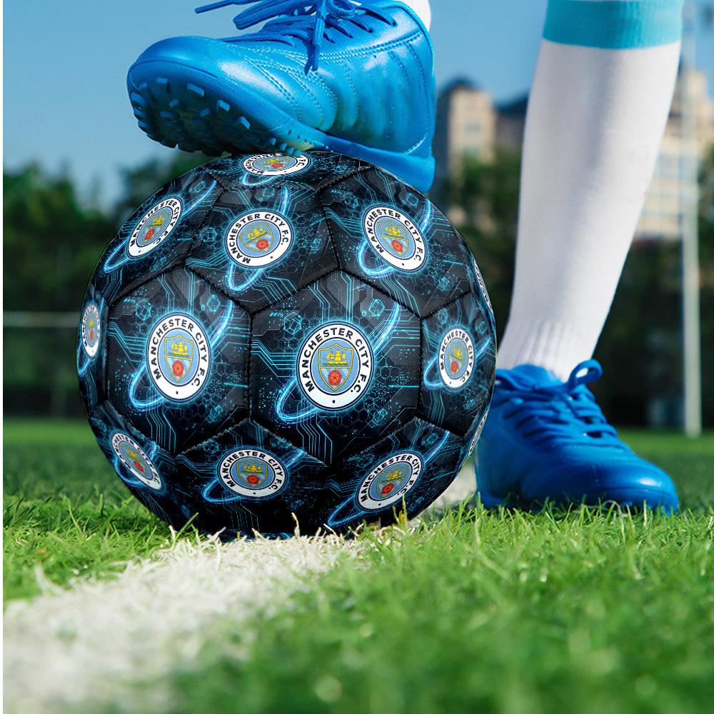 Manchester City Thema Fußballball Größe 5 Fußballball Weiche Haptik Professioneller Trainingsfußball für Outdoor-Sportarten