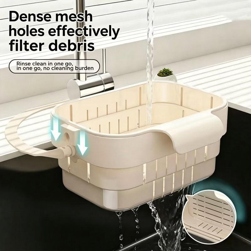 Foldable Hanging Sink Strainer Basket Colander Kitchen Food Fruit Residue Filter for Kitchen Organization Use