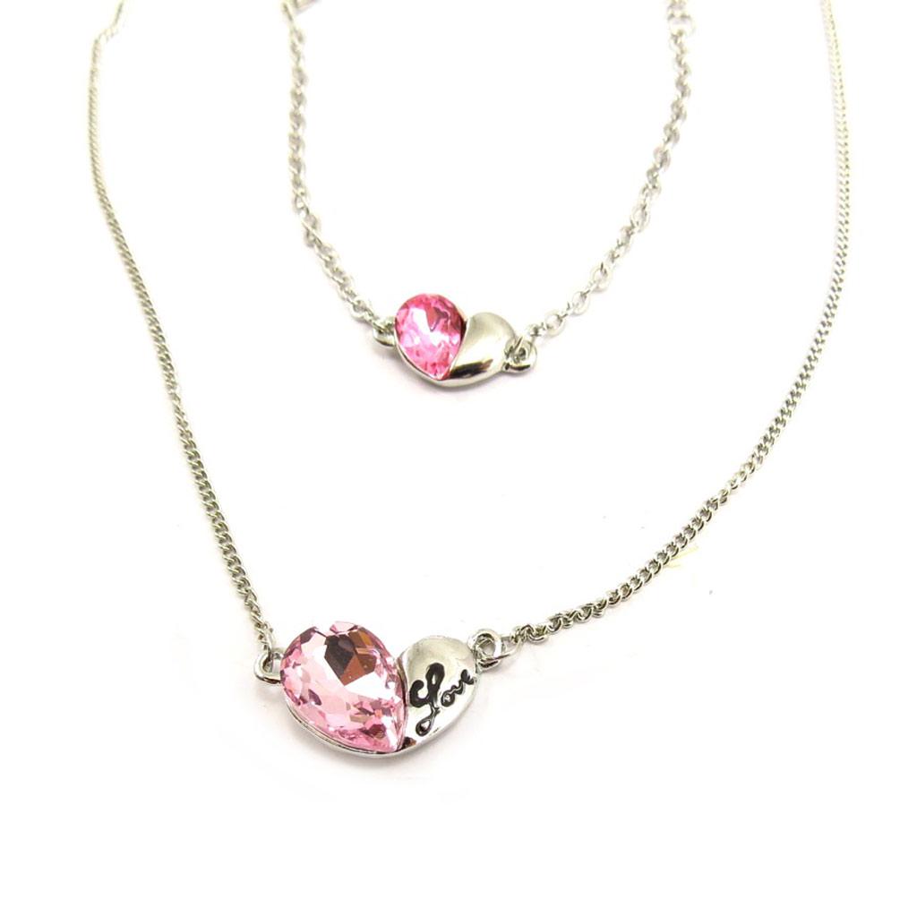 Les Trésors De Lily [K7017] - Designer-Schmuckset 'Love' rosa (2 Teile)