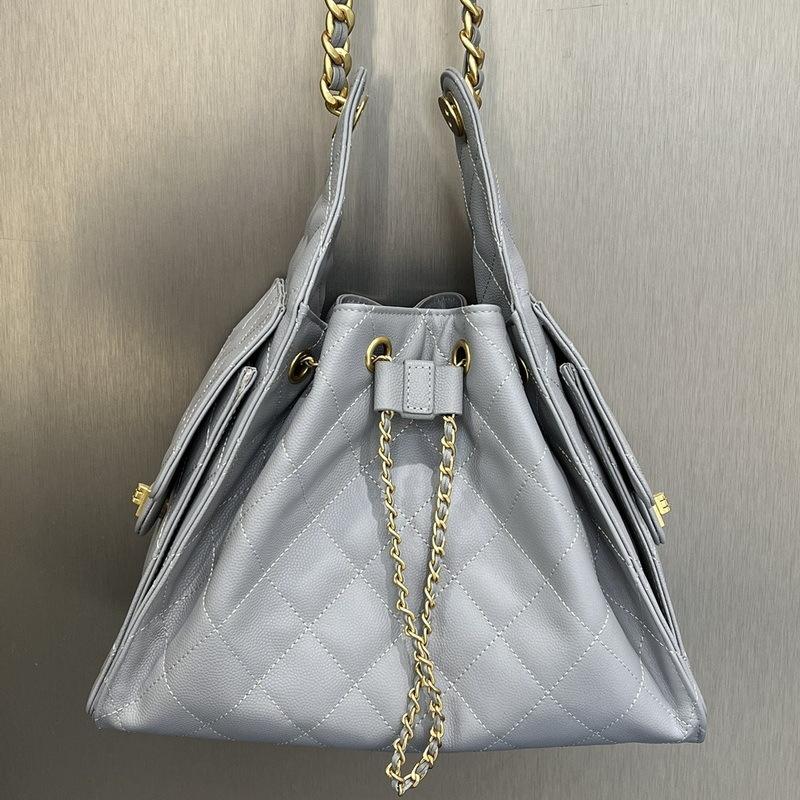 25 Novas bolsas femininas de couro padrão caviar padrão bola grande capacidade bolsa hippie hobo corrente diamante cordão axila