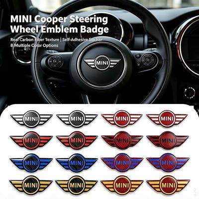 Emblème de Volant Intérieur de Voiture en Fibre de Carbone pour Mini Cooper John Cooper Works R50 R52 R53 R55 R56 F54 F55 F56 F60