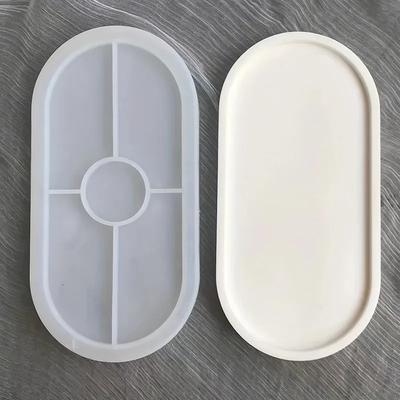 1ks/2ks/3ks Oválný podtácek Epoxidová pryskyřice Hliněná forma Silikonová forma Podnos Skladování Sádrová forma Podnos na šperky DIY Podnos na šperky Misky