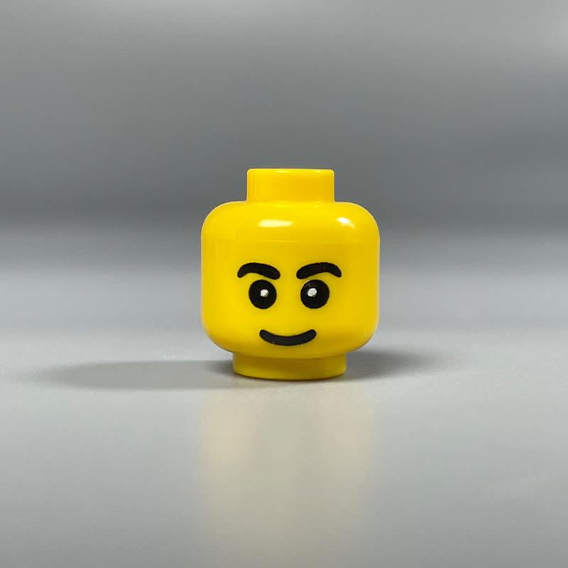 Building Block Minifigure Heads Set – Facial Expressions in Yellow