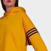 adidas Solid Color Logo Print Hoodie Long Sleeve Sweatshirt Women Tops Yellow HT8846