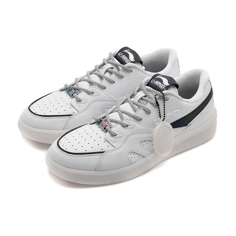 New LINING 937 Vintage Basketball Shoes Men Low Top White/Black AGBR099-2